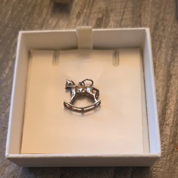 Silver Rocking Horse Charm Pendant - Picture 1 of 3
